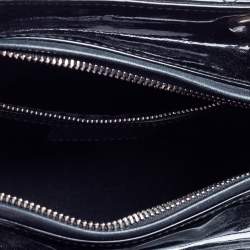 Pre Owned Dior Black Cannage Patent Leather Medium Lady Dior Tote