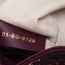 Pre Owned Dior Burgundy Oblique Canvas and Leather Drawstring Chain Bucket Bag