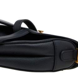 Pre Owned Dior Black Leather Mini Saddle Bag