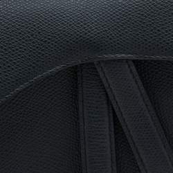 Pre Owned Dior Black Leather Mini Saddle Bag