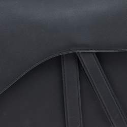 Pre Owned Dior Black Ultramatte Leather Saddle Bag