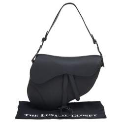 Pre Owned Dior Black Ultramatte Leather Saddle Bag