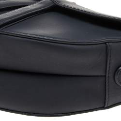 Pre Owned Dior Black Ultramatte Leather Saddle Bag