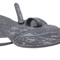 Pre Owned Dior Grey Oblique Embroidered Canvas Saddle Belt Bag