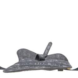 Pre Owned Dior Grey Oblique Embroidered Canvas Saddle Belt Bag