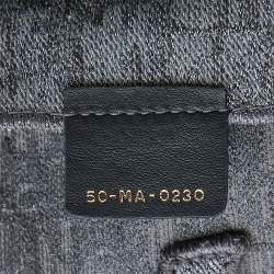 Pre Owned Dior Grey Oblique Embroidered Canvas Saddle Belt Bag