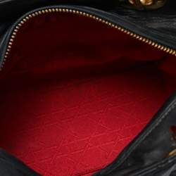 Pre Owned Dior Black Cannage Leather Medium Lady Dior Tote