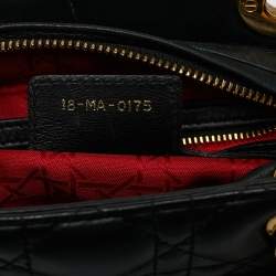 Pre Owned Dior Black Cannage Leather Medium Lady Dior Tote
