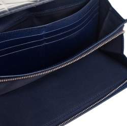 Pre Owned محفظة ديور ليدي ديور جلد لامع كاناج أزرق كحلي بسلسلة 