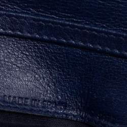 Pre Owned محفظة ديور ليدي ديور جلد لامع كاناج أزرق كحلي بسلسلة 