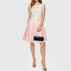 Pre Owned محفظة ديور ليدي ديور جلد لامع كاناج أزرق كحلي بسلسلة 