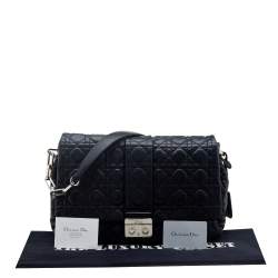 Pre Owned Dior Black Cannage Leather Large Miss Dior Flap Bag