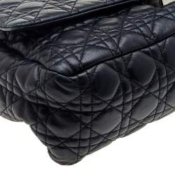 Pre Owned Dior Black Cannage Leather Large Miss Dior Flap Bag