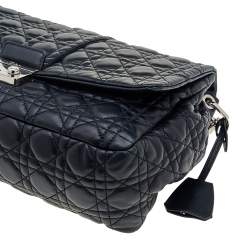 Pre Owned Dior Black Cannage Leather Large Miss Dior Flap Bag