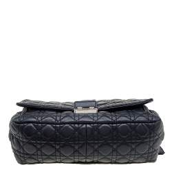 Pre Owned Dior Black Cannage Leather Large Miss Dior Flap Bag