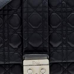 Pre Owned Dior Black Cannage Leather Large Miss Dior Flap Bag