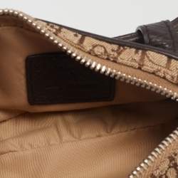 Pre Owned Dior Beige/Brown Oblique Canvas and Leather Belt Bag
