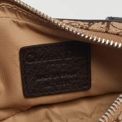 Pre Owned Dior Beige/Brown Oblique Canvas and Leather Belt Bag