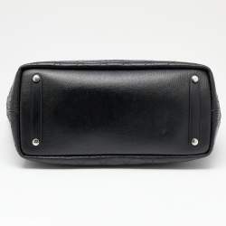 Pre Owned Dior Black Cannage Coated Canvas And Leather Medium New Panarea Shopper Tote