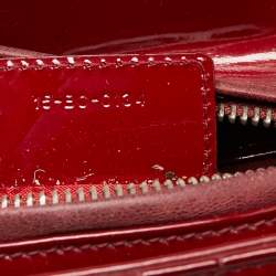 مملوكة مسبقًا Dior Red Cannage Patent Leather Medium Lady Dior Tote