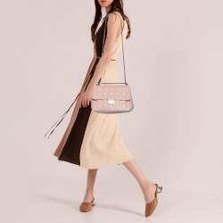 Pre Owned حقيبة ديور ميس ديور جلد كاناج وردية بقلاب متوسطة