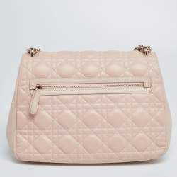 Pre Owned حقيبة ديور ميس ديور جلد كاناج وردية بقلاب متوسطة