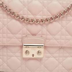 Pre Owned حقيبة ديور ميس ديور جلد كاناج وردية بقلاب متوسطة