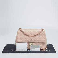 Pre Owned حقيبة ديور ميس ديور جلد كاناج وردية بقلاب متوسطة