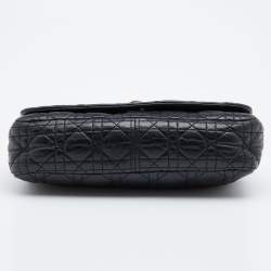 Pre Owned Dior Black Cannage Quilted Leather Rendezvous Flap Bag
