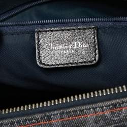 مملوكة مسبقًا Dior Blue/Black Oblique Denim and Leather Flight Line Satchel