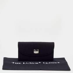Pre Owned Dior Black Oblique Canvas Continental Wallet