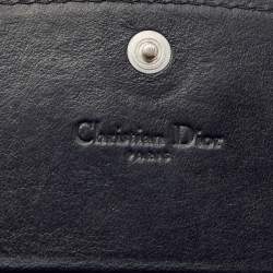 Pre Owned Dior Black Oblique Canvas Continental Wallet