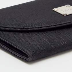 Pre Owned Dior Black Oblique Canvas Continental Wallet