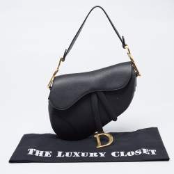 Pre Owned Dior Black Leather Saddle Shoulder Bag