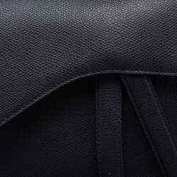 Pre Owned Dior Black Leather Saddle Shoulder Bag