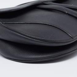 Pre Owned Dior Black Leather Saddle Shoulder Bag