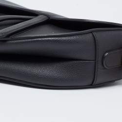 Pre Owned Dior Black Leather Saddle Shoulder Bag