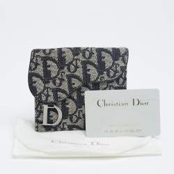 Dior Black Oblique Canvas Saddle Compact Wallet