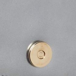 مملوكة مسبقًا Dior Metallic Silver Micro Cannage Patent Leather Mini Diorama Chain Bag