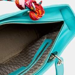مملوكة مسبقًا Dior Turquoise Blue Cannage Leather Large Lady Dior Tote