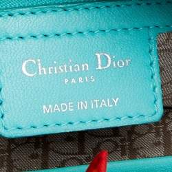 مملوكة مسبقًا Dior Turquoise Blue Cannage Leather Large Lady Dior Tote