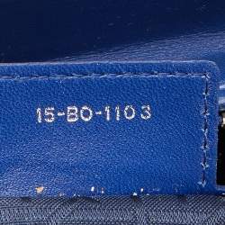 Pre Owned Dior Blue Cannage Leather Large Lady Dior Tote