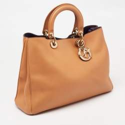 Pre Owned Dior Brown Leather Large Diorissimo Shopper Tote