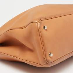 Pre Owned Dior Brown Leather Large Diorissimo Shopper Tote