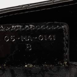 Pre Owned حقيبة يد توتس ديور ليدي ديور جلد كاناج أسود لامع كبيرة