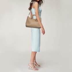 Pre Owned Dior Beige Leather Medium Diorissimo Shopper Tote