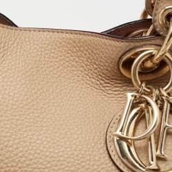 Pre Owned Dior Beige Leather Medium Diorissimo Shopper Tote