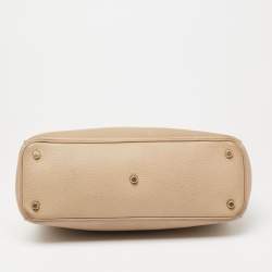 Pre Owned Dior Beige Leather Medium Diorissimo Shopper Tote