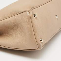 Pre Owned Dior Beige Leather Medium Diorissimo Shopper Tote