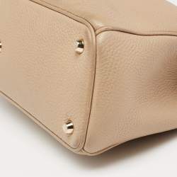 Pre Owned Dior Beige Leather Medium Diorissimo Shopper Tote